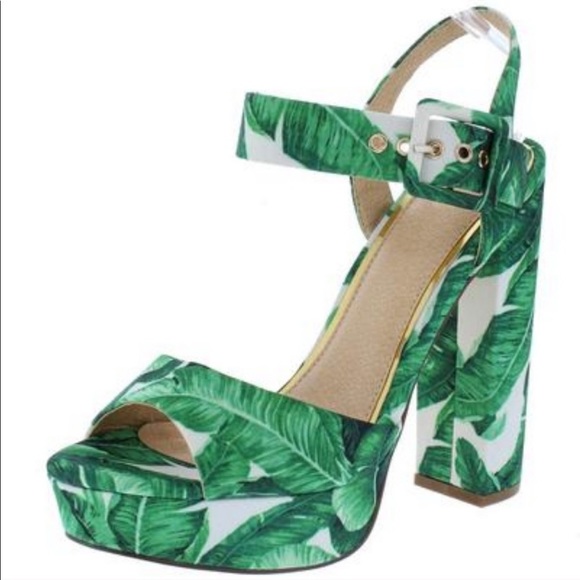 LAST PAIR‼️Dream Floral Leaf Open Toe Platform Heel Sandals - Picture 3 of 3